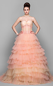 Ball Gown Sweetheart Court Train Tulle Evening Dress Inspired by Suki Waterhouse