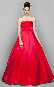 Ball Gown Strapless Floor-length Satin Evening Dress Inspired by Arizona Muse