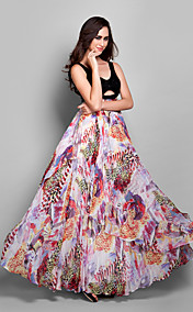 Sheath/Column Scoop Floor-length Chiffon And Sequined Evening Dress (927286)
