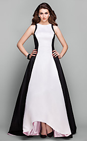 A-line/Princess Jewel Asymmetrical Taffeta Evening Dress Inspired by Hailee Steinfeld
