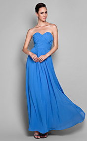 Sheath/Column Sweetheart Ankle-length Chiffon Evening Dresses
