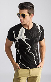 Men's Hot Stamp Lightning Personality Camouflage T-Shirt