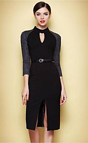 TS Sexy Slip Sheath Woment's Dress With Belt