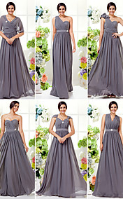 Sheath/Column Floor-length Georgette Convertible Dress (1739561)