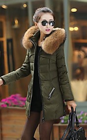 Women's Down Coat with Faux Fur Collar