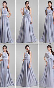 Sheath/Column Floor-length Georgette Convertible Dress (1739561)