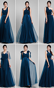 A-line Floor-length Tulle Convertible Dress (1739560)