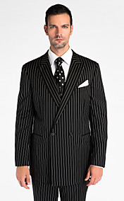 Black 100% Wool Tailorde Fit Three-Piece Suit