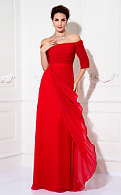 Sheath/Column Off-the-shoulder Floor-length Chiffon Evening Dress (1483942)