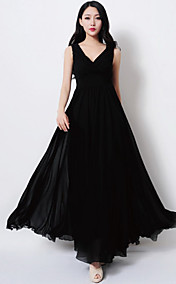 Women's V-neck Chiffon Maxi Dress