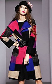 AILAIKE® Women's Fashion Check Pattern Wool Jackets
