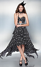 Sheath/Column Sweetheart Asymmetrical Chiffon Halloween Dress