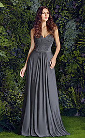Sheath/Column Sweetheart Floor-length Jersey Bridesmaid Dress (1611810)