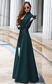Women's Stand Tweed Maxi Coat