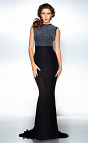Free Measurements ! Trumpet/Mermaid Jewel Floor-length Jersey Evening Dress inspired by Emma Watson