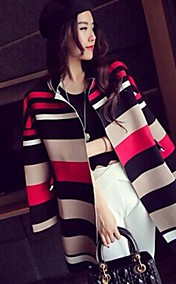 Women's Fashion Stripe Long Coat