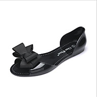 Mulheres Rasos Sem Salto Dedo Aberto Pele PVC / Courino Conforto Verão Vermelho / Azul / Amêndoa