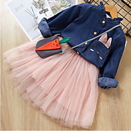 Infantil Para Meninas Sólido Vestido Rosa