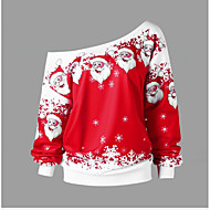 baratos -Mulheres Natal Moletom Estampado