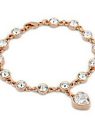 cheap -Diamond Inlaid Peach Heart Bracelet