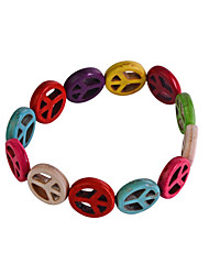 cheap -Lureme®1.5mm Colorful Peace Symbol Bracelet