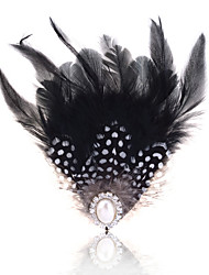 cheap -Lureme®Vintage Alloy Fan Pattern Pearl Feather Brooch