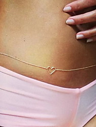 cheap -Belly Body Chain Body Chain Ladies Simple European Women&#039;s Body Jewelry For Casual Daily Alloy Heart Love Golden 1pc