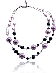 cheap -Beaded Necklace For Women&#039;s Daily Pearl Acrylic Lilac