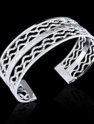 cheap -Lureme®925 Sterling Silver Plated Waves C Shape Bracelet