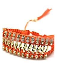 cheap -Lureme®Metal Chain Circumvolute Tassel Woven Bracelet(Assorted Color)