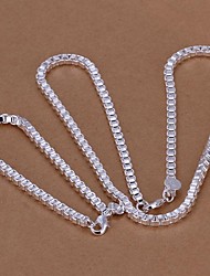 cheap -Lureme®Men&#039;s Jewelry set Plated 925 Silver Box Boy Chain Necklace Bracelet