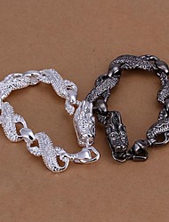 cheap -Lureme®Men&#039;s Jewelry Set Plated 925 Silver Black and White Small White Dragon  Bracelet