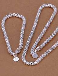 cheap -Lureme®Men&#039;s Jewelry set Plated 925 Silver Twistedstring Necklace Bracelet
