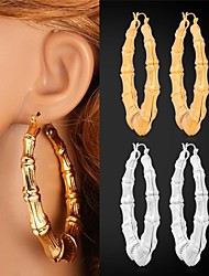 cheap -Women&#039;s Hoop Earrings Fashion Platinum Plated Gold Plated Earrings Jewelry Golden / Silver For Party Wedding Casual Daily Sports