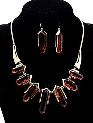 cheap -Lureme®Fashion Acrylic Strip-Type Gem  Alloy Necklace Earrings Set