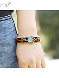 cheap -Lureme® European Style Vintage Leather Bracelet  Time Gemstone Bracelet  Woven Leather Bracelet Men&#039;S Bracelet