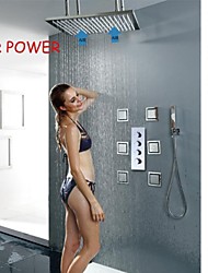 cheap -Shower Faucet Set - Handshower Included Rain Shower Widespread Contemporary Chrome Ceiling Mounted Ceramic Valve Bath Shower Mixer Taps