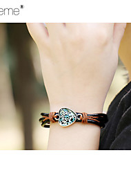 cheap -Lureme® New!Time Gemstone Bracelet  Leopard Pattern Leather Bracelet  Woven Leather Bracelet
