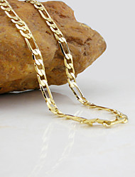 cheap -Chain Necklace For Men&#039;s Party Wedding Casual 18K Gold Plated Gold Plated Yellow Gold Figaro Mariner Chain Silver