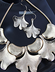 cheap -Lureme®  Fashion Natural Alloy  Ginkgo  Leaf  Pendant Earrings Necklace Set
