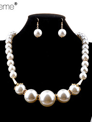 cheap -Lureme®Fashion Pearl Acrylic Horn Jewelry Sets