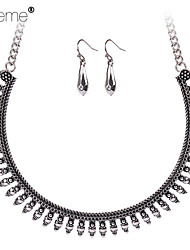 cheap -Lureme® Europestyle Fashion Rivet Collarbone Chain Alloy Necklace Earrings Set