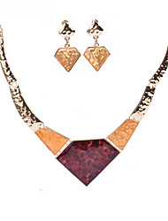 cheap -Lureme® Vintage Style Acrylic Geometry Alloy Necklace Earrings Set