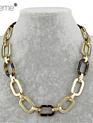 cheap -Lureme® Fashion  Alloy  Geometric Chain Small Leopard Grain Pattern  Pendant Necklace  Earrings  Set