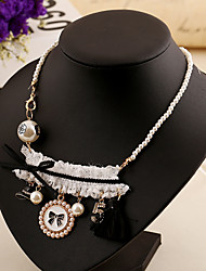 cheap -Statement Necklace For Women&#039;s Party Casual Daily Pearl Resin Fabric