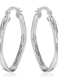 cheap -Hoop Earrings For Women&#039;s Party Wedding Casual Copper Silver Plated Silver
