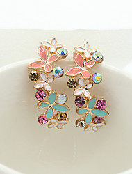 cheap -Drop Earrings Dangle Earrings For Women&#039;s Crystal 18K Gold Plated Rhinestone Gold Plated Blue Pink / Imitation Diamond