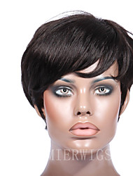 cheap -Human Hair Machine Made Wig Free Part style Brazilian Hair Curly Wig 150% Density with Baby Hair Natural Hairline African American Wig 100% Hand Tied Bleached Knots Women&#039;s Short Human Hair Lace Wig