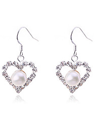 cheap -Drop Earrings For Women&#039;s Party Casual Daily Pearl Imitation Pearl Silver Plated Heart Love / Imitation Diamond / Pink Pearl