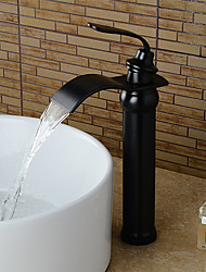 cheap -Bathroom Sink Faucet - Waterfall Oil-rubbed Bronze Centerset Single Handle One HoleBath Taps / Brass